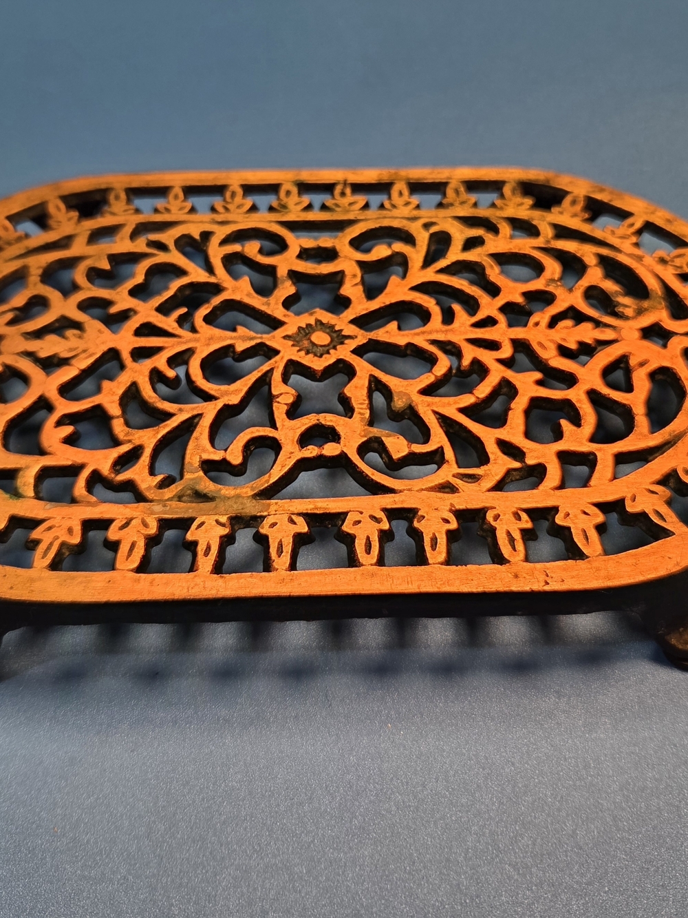 Decorative Orange Metal Trivet - Home Accents